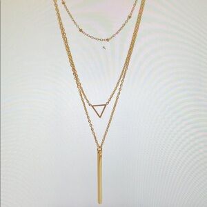 Adornia 3 Tiered Gold Plated Layered Necklace